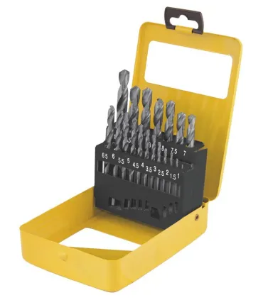 Bohrer-Set für Metall MASTERTOOL 19-teilig HSS 1 - 10 mm Metallbox WEISS 11-0119