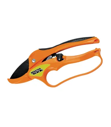Gartenschere MASTERTOOL Ratschen-Amboss 200 mm, geschmiedete Aluminiumgriffe mit TPR-Beschichtung, Teflon-Klingen Mn65 14-6112