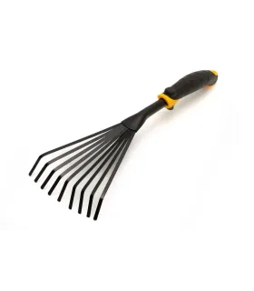Gartenharke MASTERTOOL fächerförmig 9 Zähne 420*145 mm mit Zwei-Komponenten-Griff 14-6175
