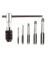 MASTERTOOL Gewindebohrer-Set M4/M5/M6/M8/M10 mit Rückschlagarm T-Typ, 6 Stück 15-1406