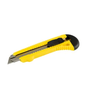Nôž s odlamovacou čepeľou MASTERTOOL 18 mm, kovové vodidlá, tlačidlová svorka 17-0528