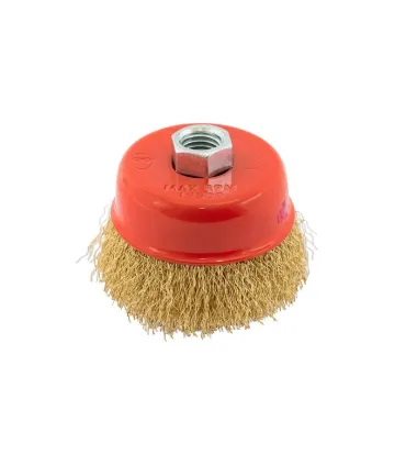 Scheibenbürste MASTERTOOL stirnseitig, gewellter Messingdraht Ø 75 mm M14 19-7107