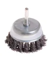 Scheibenbürste MASTERTOOL stirnseitig für Bohrmaschine, gezopfter Draht Ø 75 mm 19-7307