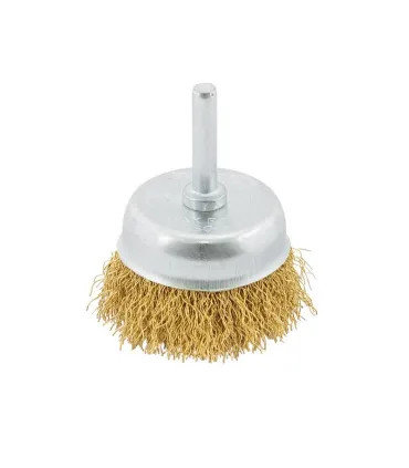 Scheibenbürste MASTERTOOL stirnseitig für Bohrmaschine, gewellter Messingdraht Ø 50 mm 19-7405