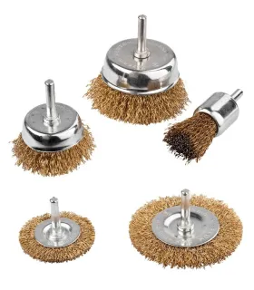 Sada drôtených mosadzných kief na vŕtačku 1/4" MASTERTOOL Ø25/50/75// 50/75 mm, 5ks 19-9501