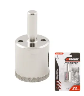 Bohrkrone GRANITE Diamant zum Bohren von Glas, Fliesen und Feinsteinzeug 22 mm 2-01-222