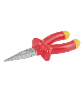 Kliešte pologuľaté MASTERTOOL rovné s izolovanou rukoväťou 160 mm CRV 6150/HRC 50~55 27-2160