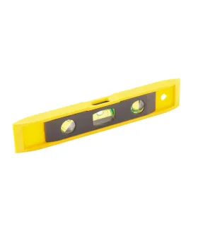 Wasserwaage mit Magnet MASTERTOOL TORPEDO 230 mm 3 Libellen, Genauigkeit 0,5 mm/m 30-0893