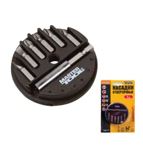 Schrauberbits MASTERTOOL 25 mm 1/4" mit Halter Satz 7 Stück 40-0381
