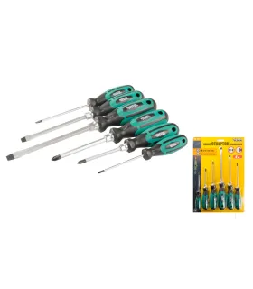 Skrutkovače sada MASTERTOOL HEXAGON 6 ks PH0*75/PH1*80/PH2*100/SL 4*100/SL6*125/SL8*150 40-1152