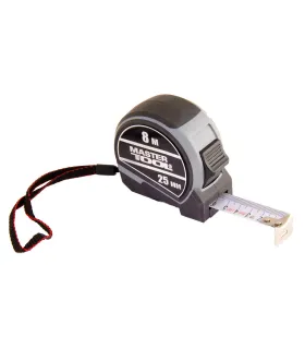 Rollmaßband MASTERTOOL NYLON 8 m*25 mm, mit Schloss und automatischer Rückführung, Autostop 60-8025