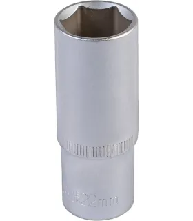Steckschlüsseleinsatz verlängert 6-kant MASTERTOOL 1/2" 22 mm L 78 mm CRV 78-0522