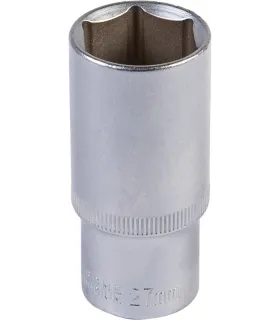 Steckschlüsseleinsatz verlängert 6-kant MASTERTOOL 1/2" 27 mm L 78 mm CRV 78-0527