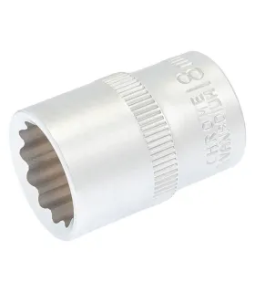 Hlavica nástrčná 12-hranná MASTERTOOL 1/2" 18 mm L 40 мм CRV 78-0618