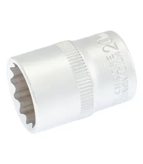 Hlavica nástrčná 12-hranná MASTERTOOL 1/2" 20 mm L 40 мм CRV 78-0620