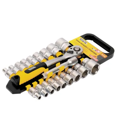 Steckschlüsselsatz MASTERTOOL PROFI 1/2" 8-32 mm CrV, Ratsche 72T, 20-teilig 78-1220