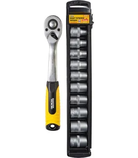 MASTERTOOL Steckschlüsseleinsatz-Set 19 mm CRV Ratsche 72T 11-teilig 78-1311