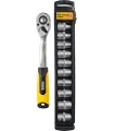 MASTERTOOL Steckschlüsseleinsatz-Set 19 mm CRV Ratsche 72T 11-teilig 78-1311