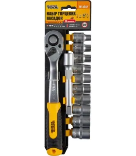 Sada hlavíc nástrčných MASTERTOOL 1/2" 8-19 mm CRV račňa 72Т 12 ks 8-19 mm CRV račňa 72Т 12 ks 78-1312