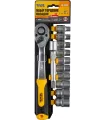 MASTERTOOL 1/2" Steckschlüsseleinsatz-Set 8-19 mm, CRV-Knarre 72T 12-teilig, 8-19 mm CRV-Knarre 72T 12-teilig, 78-1312