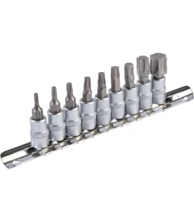 Bitsatz MASTERTOOL 1/4" TORX T10-T60 9 Stück (T10/15/20/27/30/40/45/50/60) 78-1400