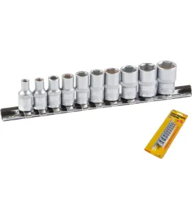 Sada hlavíc nástrčných MASTERTOOL 1/4 " 4-13 mm L 25 mm CRV, 10 ks (4/5/6/7/8/9/10/11/12/13 mm) 78-1410