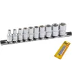 MASTERTOOL Steckschlüsseleinsatz-Set 1/4" 4-13 mm L 25 mm CRV, 10-tlg. (4/5/6/7/8/9/10/11/12/13 mm) 78-1410