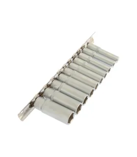 MASTERTOOL 1/4" 4-13 mm L 48 mm CRV, 10-tlg. Satz Steckschlüsseleinsätze