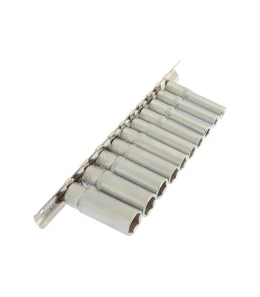 MASTERTOOL 1/4" 4-13 mm L 48 mm CRV, 10-tlg. Satz Steckschlüsseleinsätze