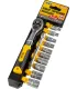 Steckschlüsselsatz MASTERTOOL PROFI 1/4" 4-13 mm CrV, Ratsche 72T, 12-teilig 78-1412