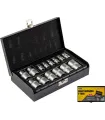 MASTERTOOL Steckschlüsseleinsatz-Set 1/4" E4-E10 1/2" E10-E22 14-teilig in Metallkoffer 78-1414