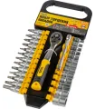 Steckschlüsselsatz MASTERTOOL PROFI 1/4" 4-14 mm CrV, TORX, PH, HEX, SL, Ratsche 72T, 28-teilig 78-1428