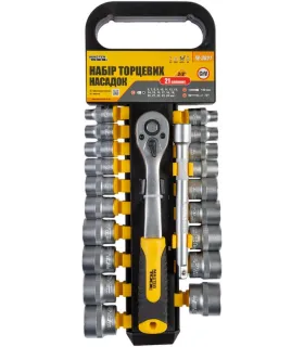 Sada nástrčných hlavíc MASTERTOOL 3/8 " 6-24 mm CrV račňa 72Т, nástavec 21 ks 78-3821