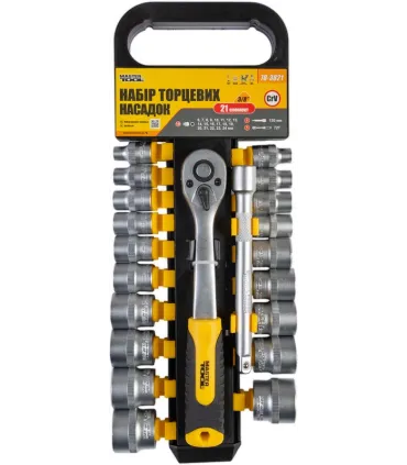 Steckschlüsselsatz MASTERTOOL 3/8" 6-24 mm CrV, Ratsche 72T, 21-teilig 78-3821