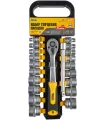 Steckschlüsselsatz MASTERTOOL 3/8" 6-24 mm CrV, Ratsche 72T, 21-teilig 78-3821