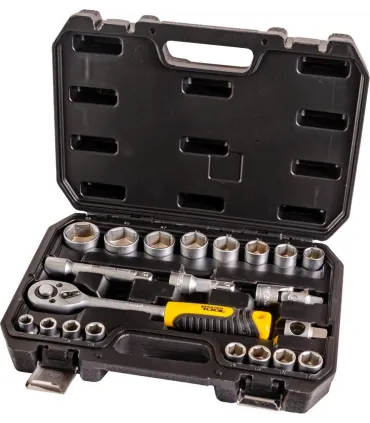 Steckschlüsselsatz MASTERTOOL 1/2" 10-32 mm CrV, Ratsche 72T, 21-teilig 78-4021
