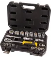 MASTERTOOL Steckschlüsseleinsatz-Set 1/2" 10-32 mm, CRV-Knarre 72T, 21-teilig, 78-4021