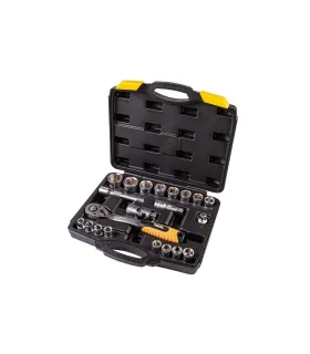 MASTERTOOL PROFI 1/2" 10-32 mm Steckschlüsseleinsatz-Set, CRV-Knarre 72T, 21-teilig, 78-4021-PF