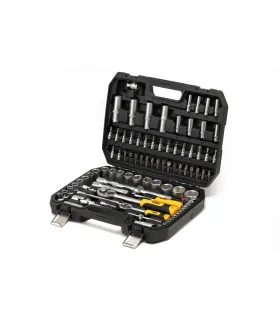MASTERTOOL Steckschlüsseleinsatz-Set 1/4" - 1/2" CrV Ratsche 72T 94-teilig 78-5094