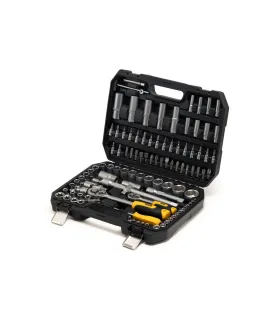 MASTERTOOL Steckschlüsseleinsatz-Set 1/4" - 1/2" CrV Ratsche 72T 108-teilig 78-5108