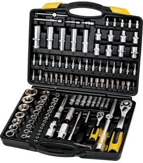MASTERTOOL PROFI Steckschlüsseleinsatz-Set 1/4" - 1/2" CRV Ratsche 72T 111-teilig 78-5111