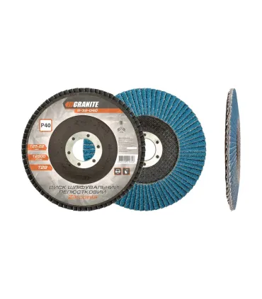 Fächerschleifscheibe GRANITE ZIRCONIA T29 P40 125*22 mm 8-32-040