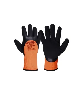 Arbeits Handschuhe MASTERTOOL nahtlos Acryl Winter mit Schaumlatex-Beschichtung orange/schwarz 11" 83-0607