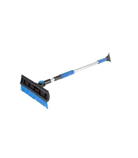 Auto kefa na sneh MASTERTOOL so škrabkou na ľad 100 mm, stierka na okná, teleskopická hliníková rukoväť 950-1520 mm, rotačné 84-