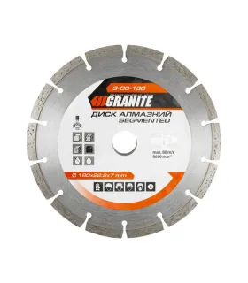 Kotúč diamantový GRANITE SEGMENTED 180*2, 4 mm 22-24% 8600 ot./min 9-00-180