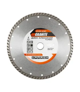 Kotúč diamantový GRANITE TURBO 230*2, 8 mm 22-24% 6600 ot./min 9-02-230