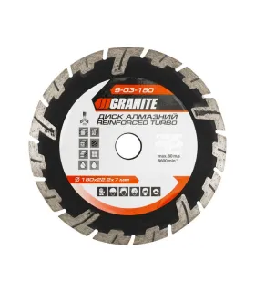 Diamant-Trennscheibe GRANITE TURBO REINFORCED 180*2,6 mm 22-24% 8600 ot./min 9-03-180