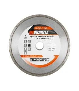 Diamant-Trennscheibe GRANITE UNIVERSAL 180*2,4 mm 22-24% 8600 U/min 9-05-180
