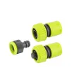 MASTERTOOL-Bewässerungsdüse-Set 3er-Pack (Adapter 1/2"-3/4" - Buchse, 3/4"-Endstück, 3/4"-Endstück STOP - Buchse) 92-9338
