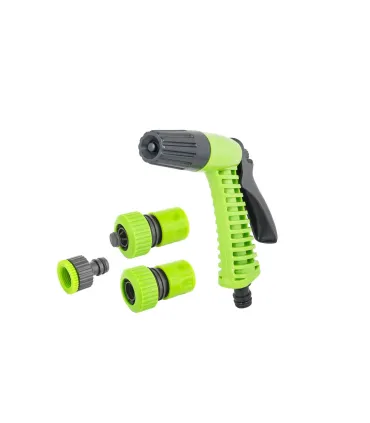 Zavlažovacia súprava MASTERTOOL 4 ks (pištoľ regulovateľná, adaptér 1/2"-3/4" - samica, koncovka 3/4", koncovka 3/4" STOP - sami